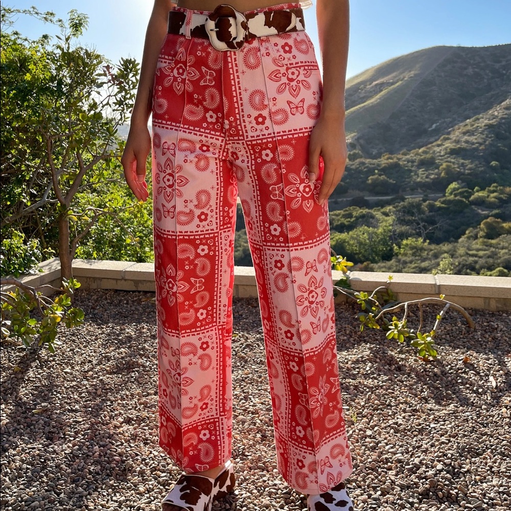 Red bandana pants